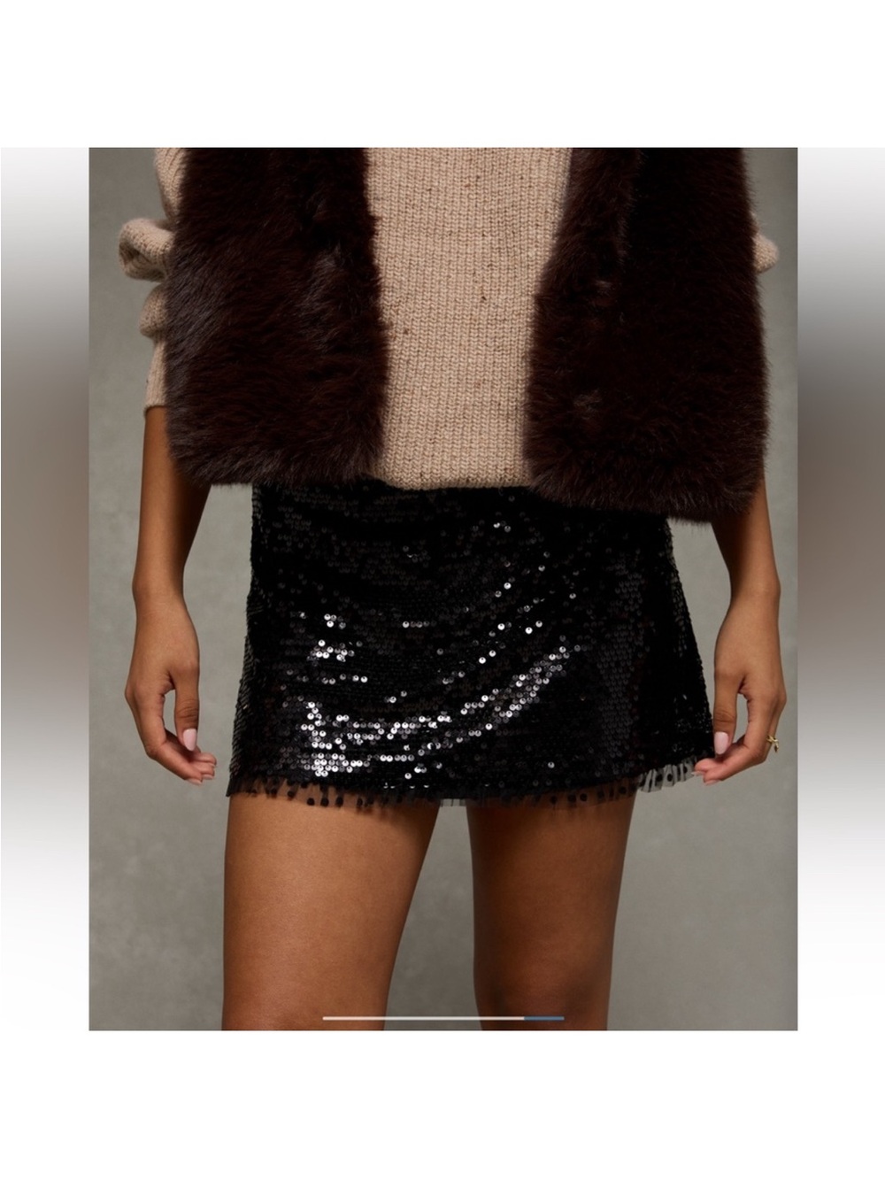 ‼️NWT‼️American 🦅 Eagle Outfitters Black Sequin Mini Skirt - Picture 5 of 6